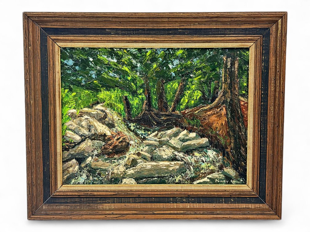 C. Nicely "Poe Stream" Original Oil on Canvas Board, June 1965