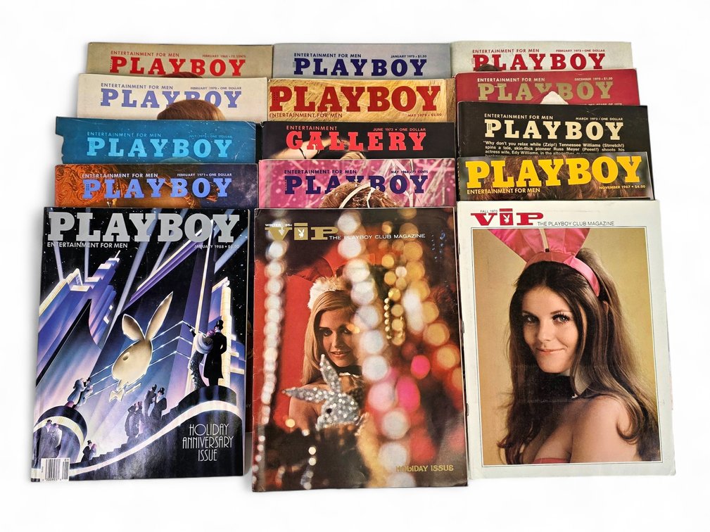15 Playboy, VIP & Gallery Magazines, Including One with Detached Cover