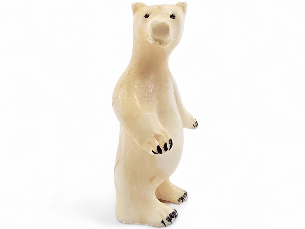 Upright Walrus Ivory Bear Figurine