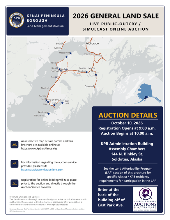 Kenai Peninsula Borough 2026 General Land Sale — Online Only
