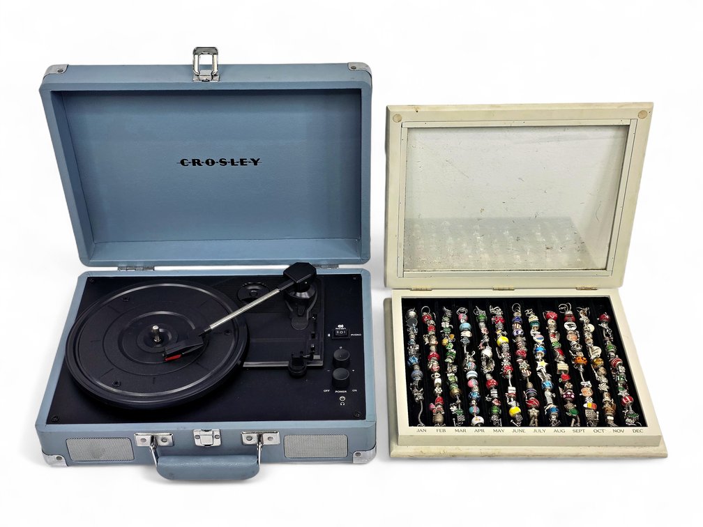 Crosley Cruiser Turntable, No Power Adapter, & Willabee & Ward Seasonal Charm Bracelets