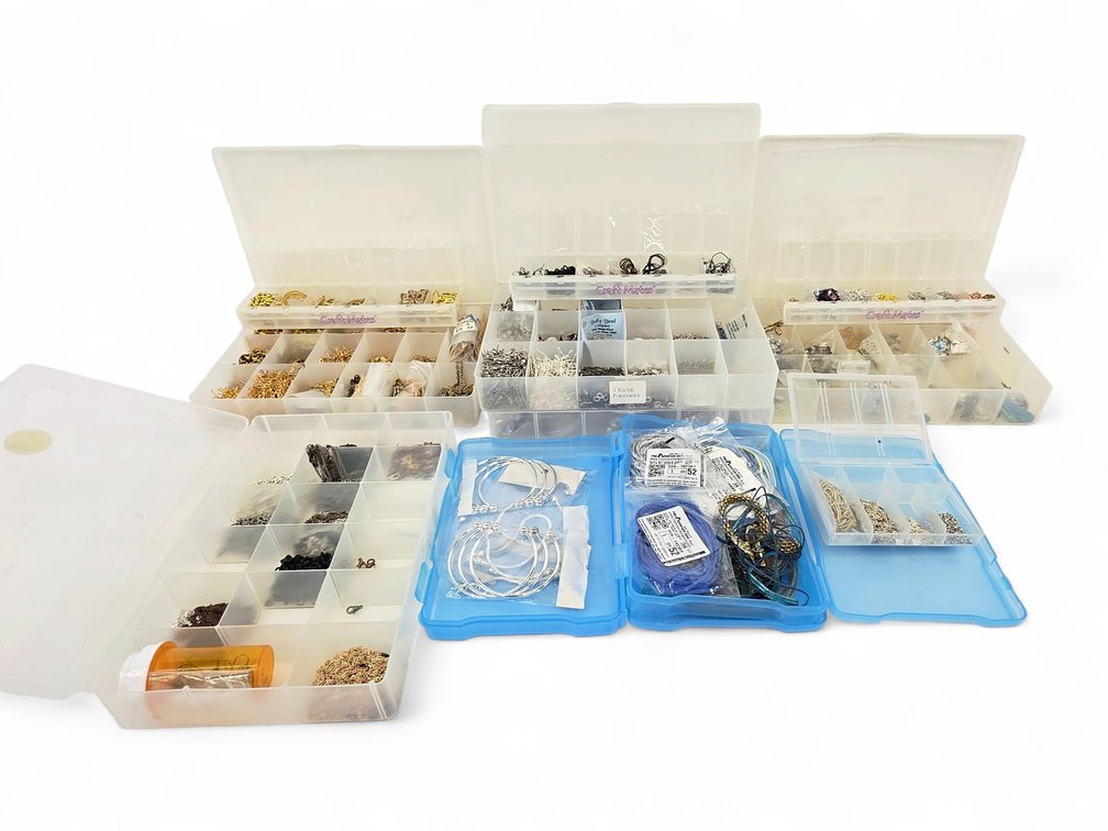 Jewelry-Making Findings, Chains, Beads & Settings in Compartment Organizers