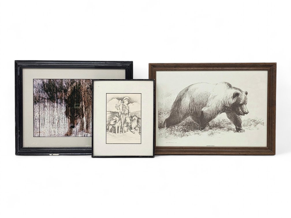 Framed Alaska Art: William D. Berry "Grizzly Bear", Doug Lindstrand & Sharon Lyn Walleen