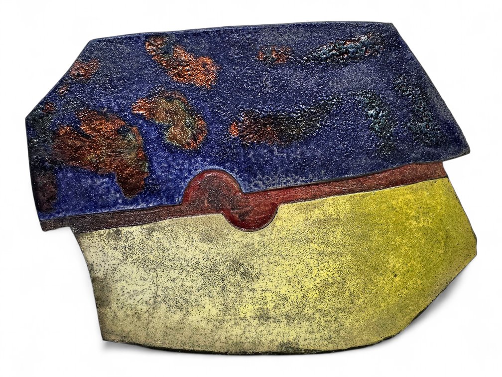 Abstract Textured Wall Relief in Primary Colors, Marked PDL 7-93
