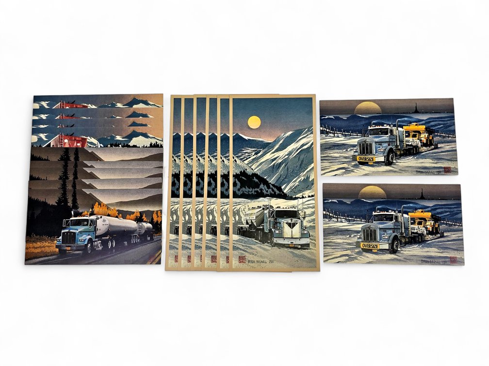 17 Byron Birdsall Weaver Bros. Truck Prints — Four Alaska Scenes with Duplicates