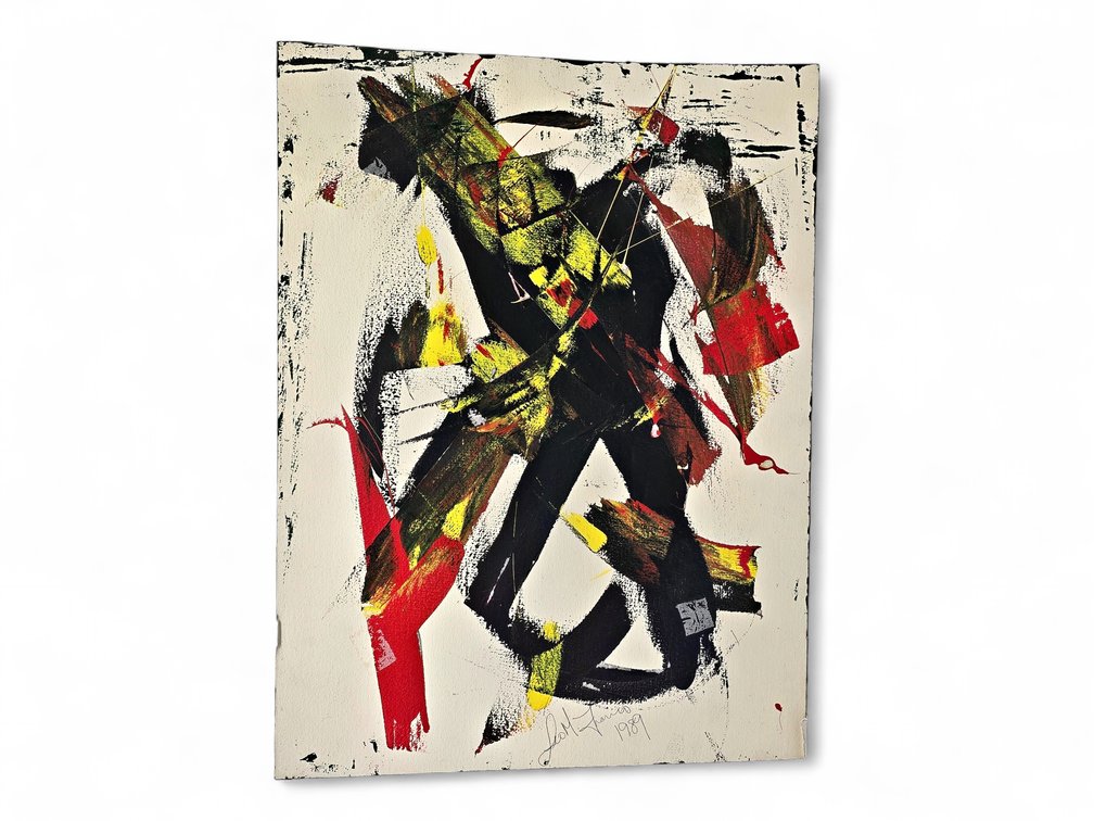 Double-Sided Abstract Painting, Signed & Dated 1989