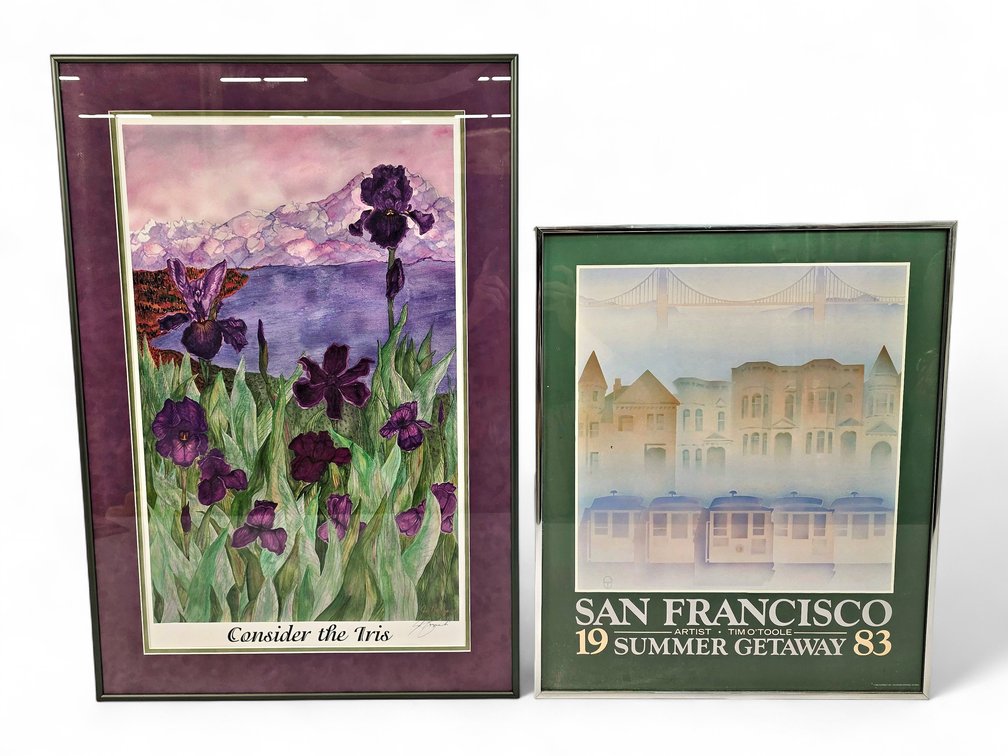 "Consider the Iris" Signed Print & Tim O'Toole "San Francisco Summer Getaway 1983" Poster