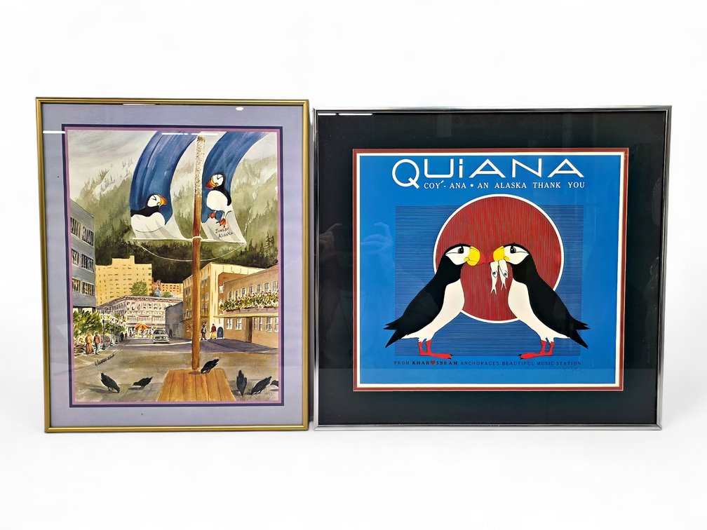 Arnie Weimer Juneau Street Scene & Susan Ogle "Quiana" Puffin Prints