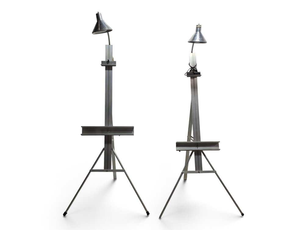 Pair of Stanrite No. 500 Studio Easels with Fotolite Lamps