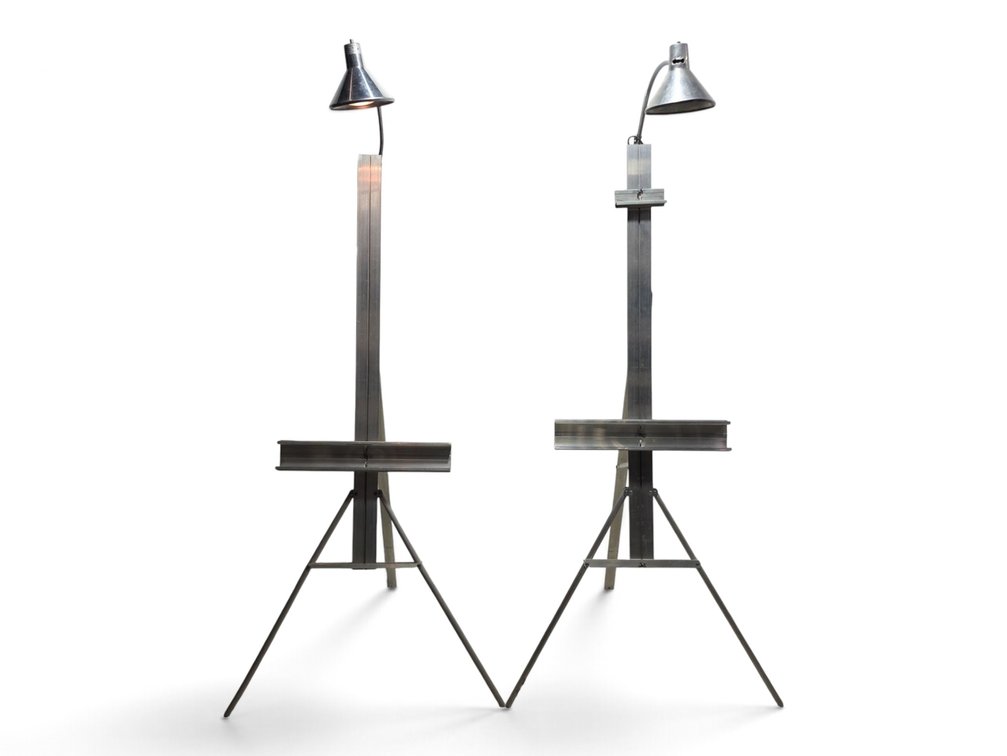 Pair of Stanrite No. 500 Studio Easels with Fotolite Lamps
