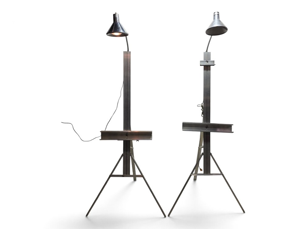 Pair of Stanrite No. 500 Studio Easels with Fotolite Lamps