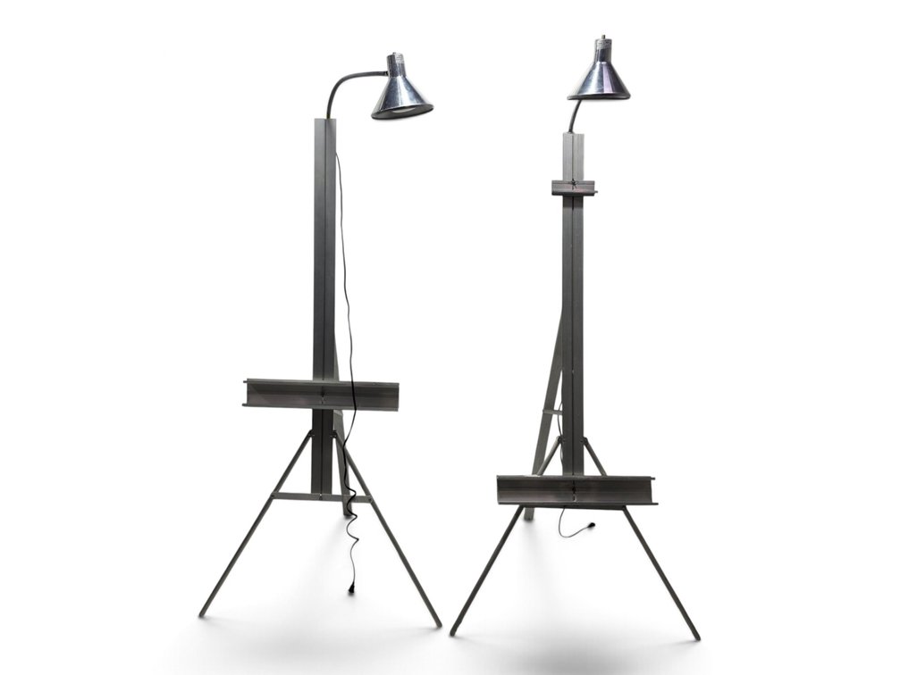 Pair of Stanrite No. 500 Studio Easels with Fotolite Lamps