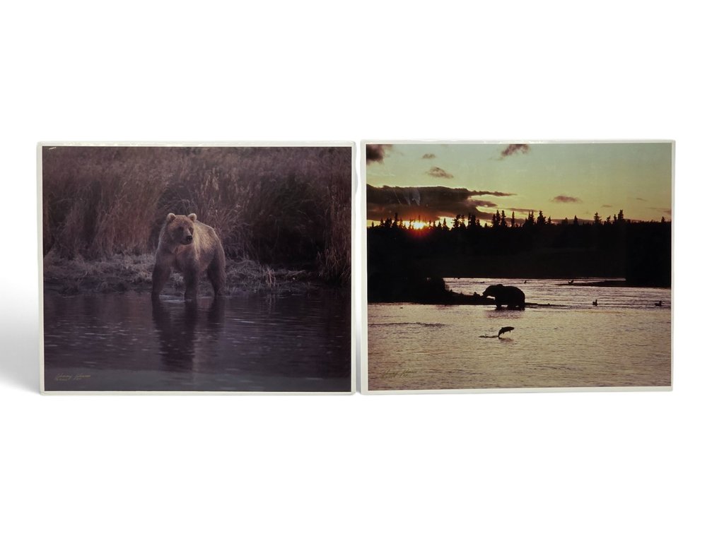 Johnny Johnson "Brown Bear at Dawn" & "Brown Bear Silhouette" Artist's Proof Photographs