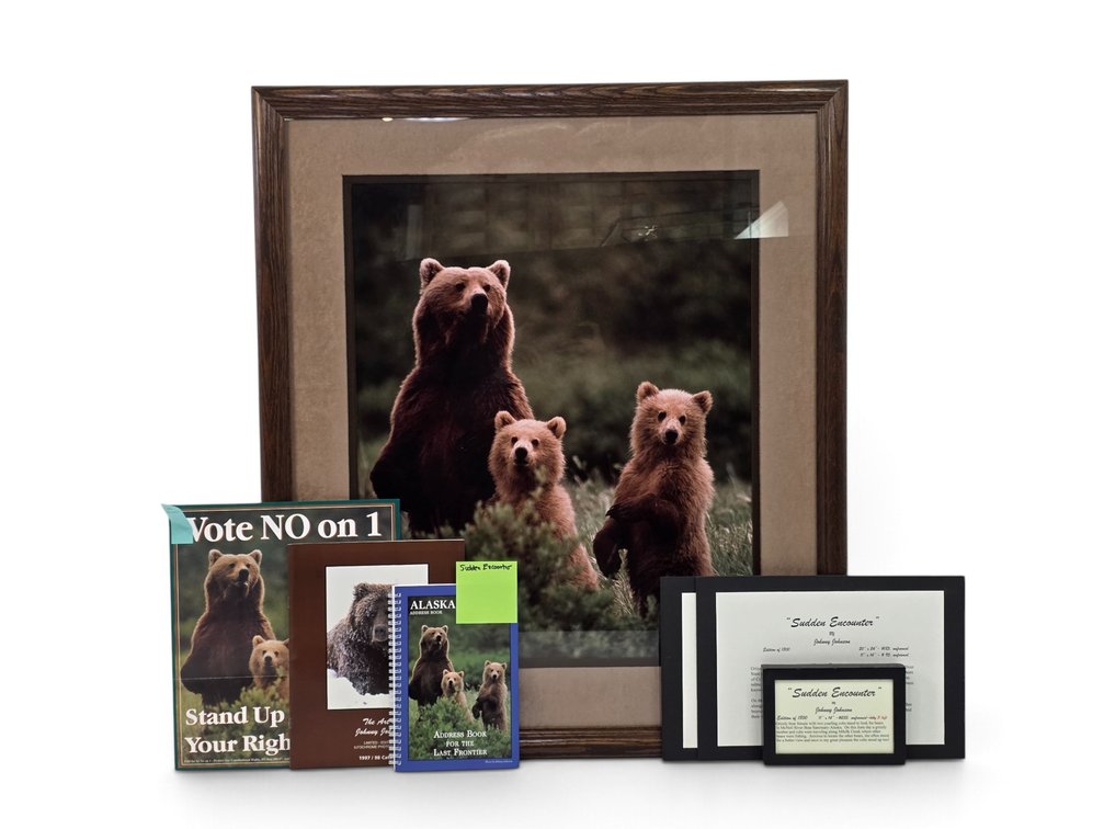 Johnny Johnson "Sudden Encounter" Photograph, Alaska Address Book & Catalog