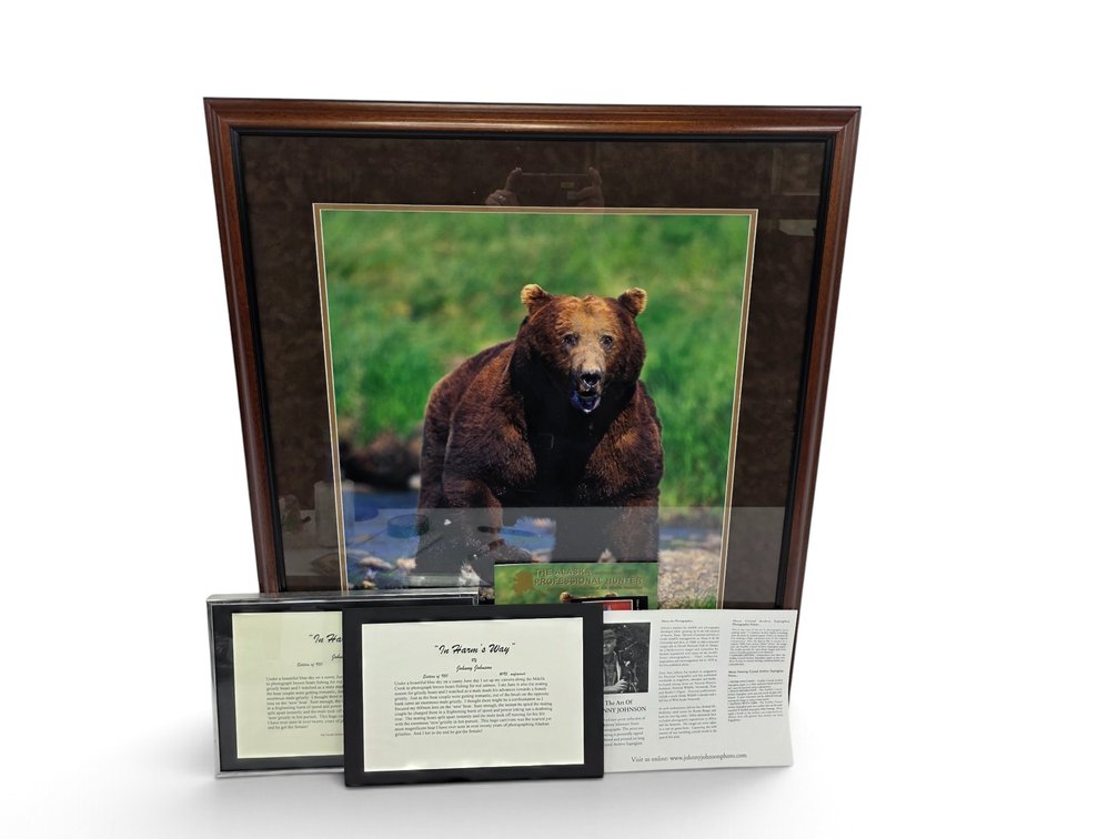 Johnny Johnson "In Harm's Way" Photograph with Framed Information Plaques & Ephemera