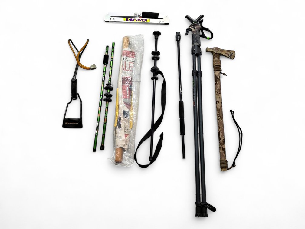 Primos Gen 2 Trigger Stick, Sawvivor Saw, Marksman Slingshot & Outdoor Gear
