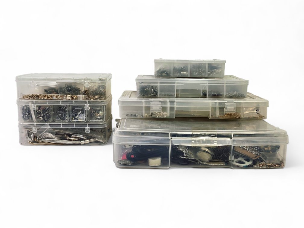 Jewelry Craft Supplies: Chains, Charms, Pendants, Bangles & Cords in Seven Organizers
