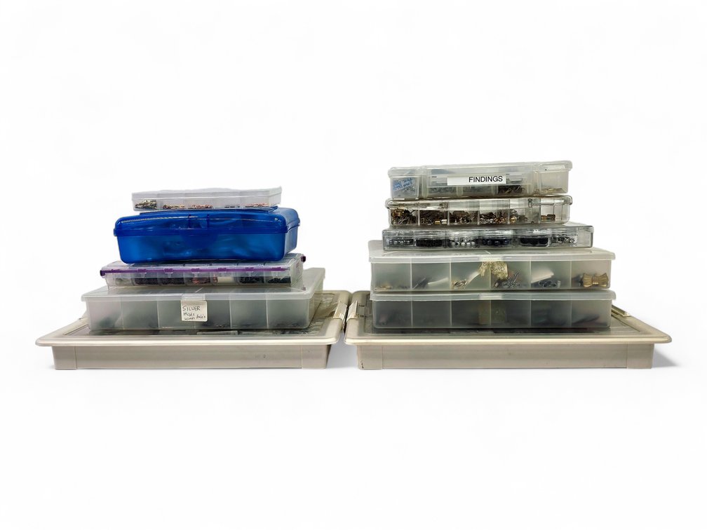 Jewelry Findings, Charms, Pendant Bezels, Chains & Wire in Organizers