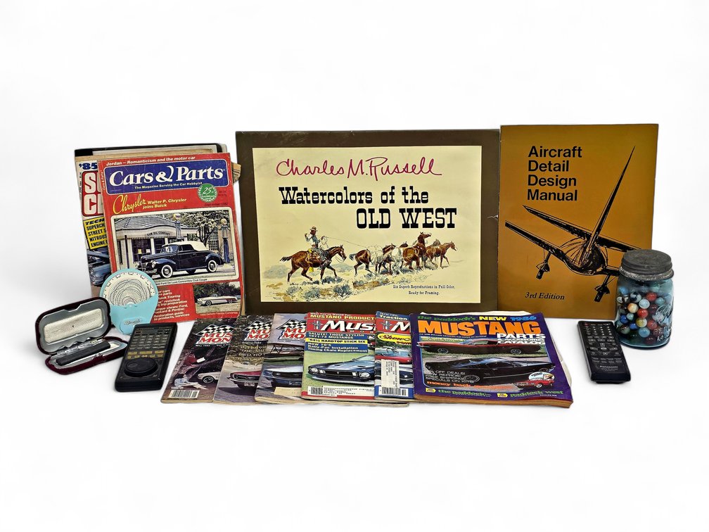 Charles M. Russell Print Portfolio, UV-Reactive Marbles, Auto Publications & Remotes