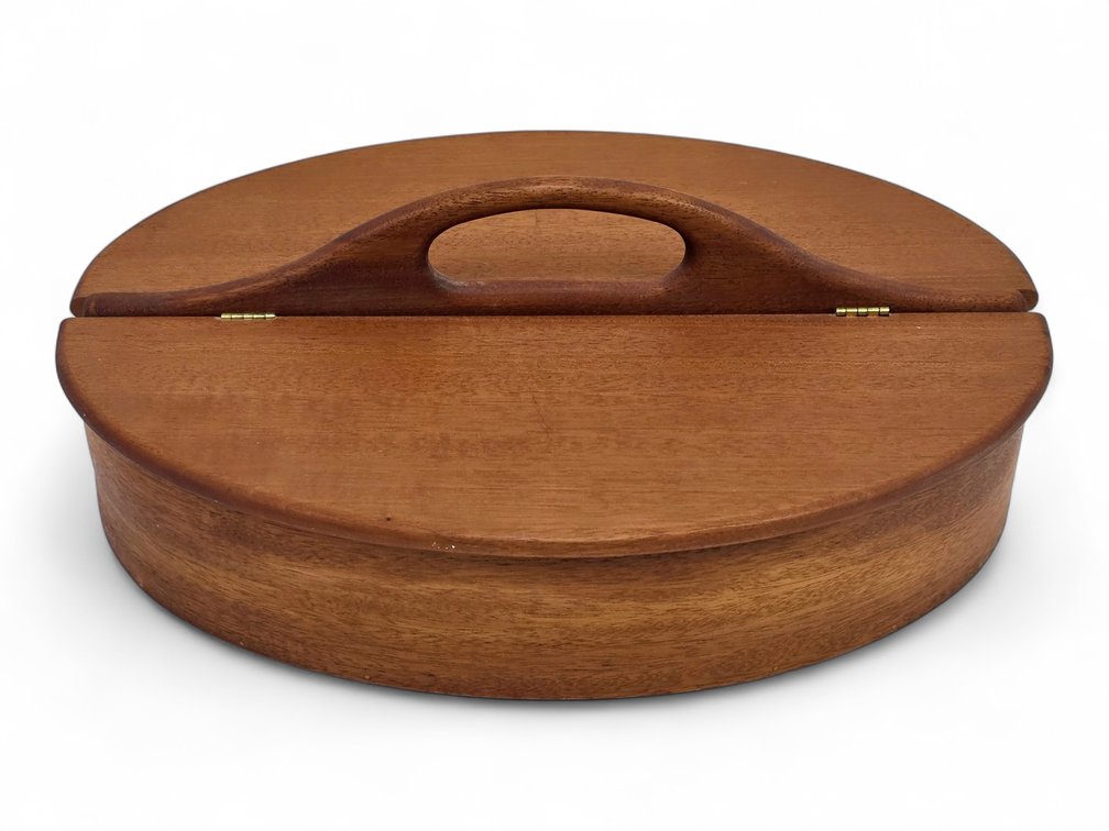 Joel de Waard Oval Bentwood Carrier with Divided Interior & Hinged Lids