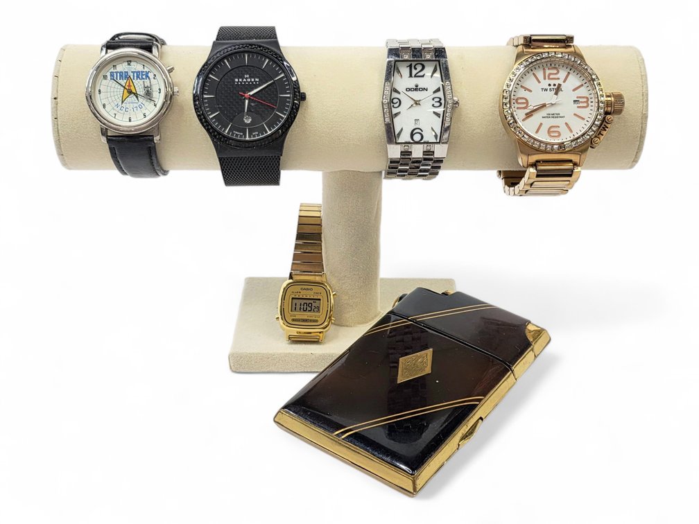 Five Watches: Star Trek, Skagen, Odeon, TW Steel & Casio, Plus Marathon Case/Lighter