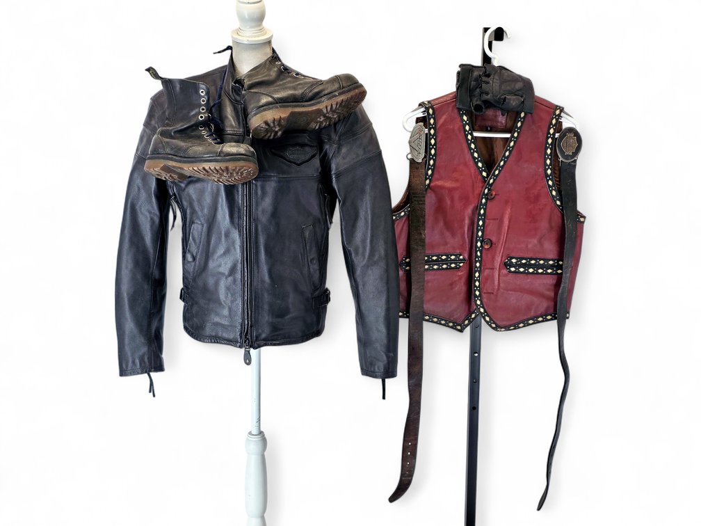 Harley-Davidson Jacket, Belts & Gloves, Warriors Replica Vest & Dr. Martens Boots
