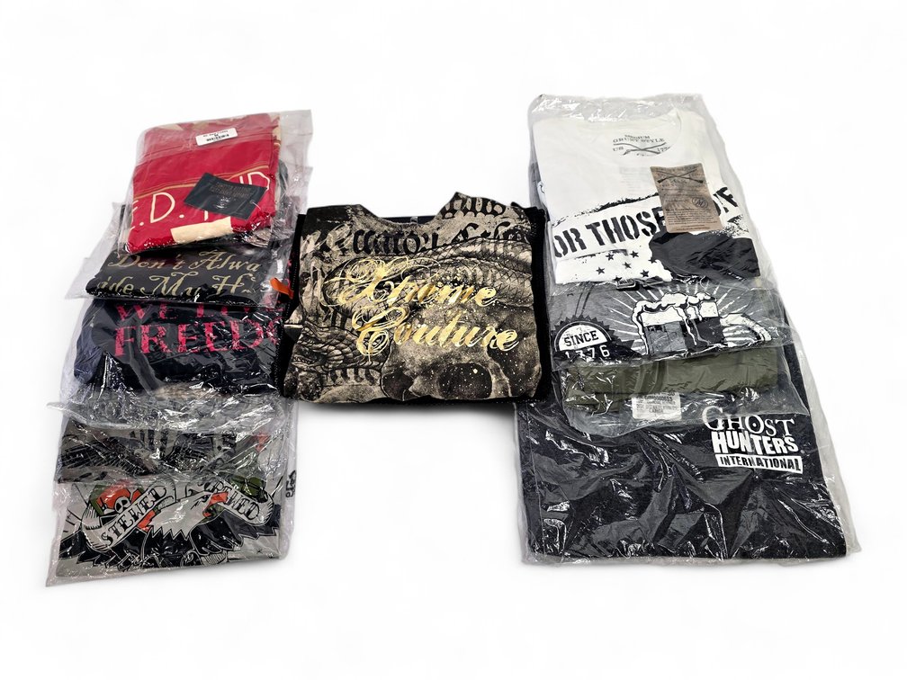 Ten Graphic T-Shirts, Sizes S–L: Xtreme Couture, Ranger Up, Ghost Hunters & More