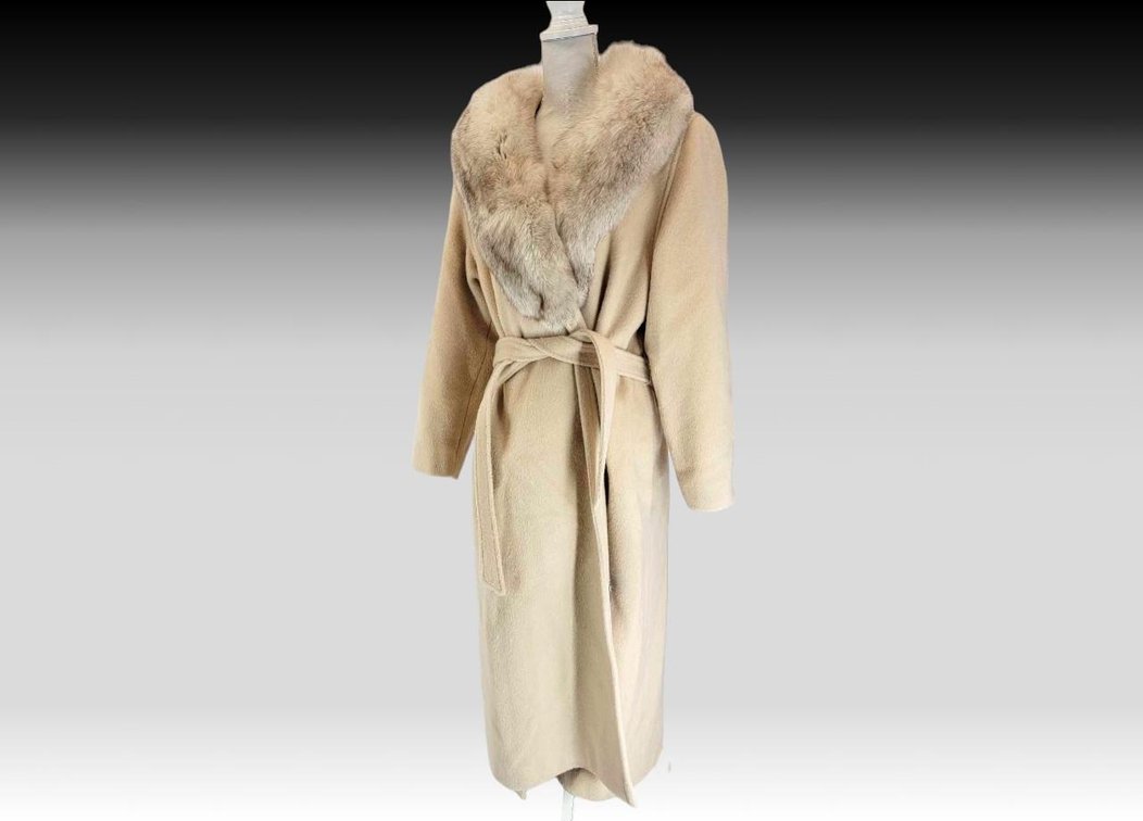 Vintage Fox Fur & Camel Hair Coat