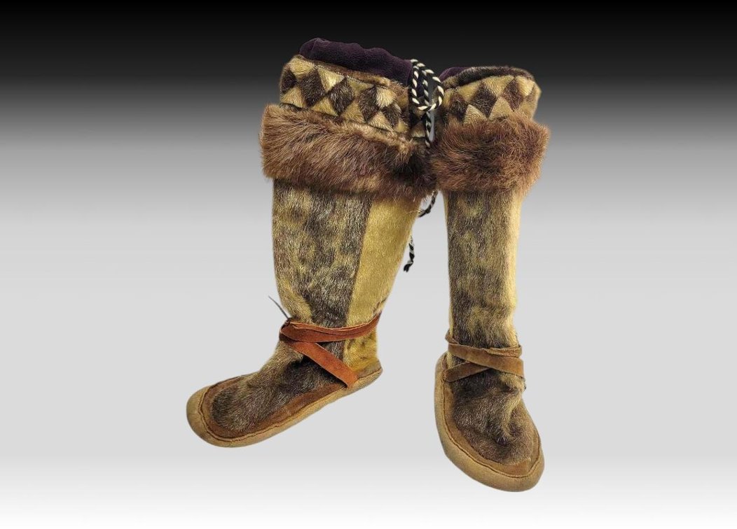 Handcrafted Yup'ik Sealskin & Fur Mukluks 