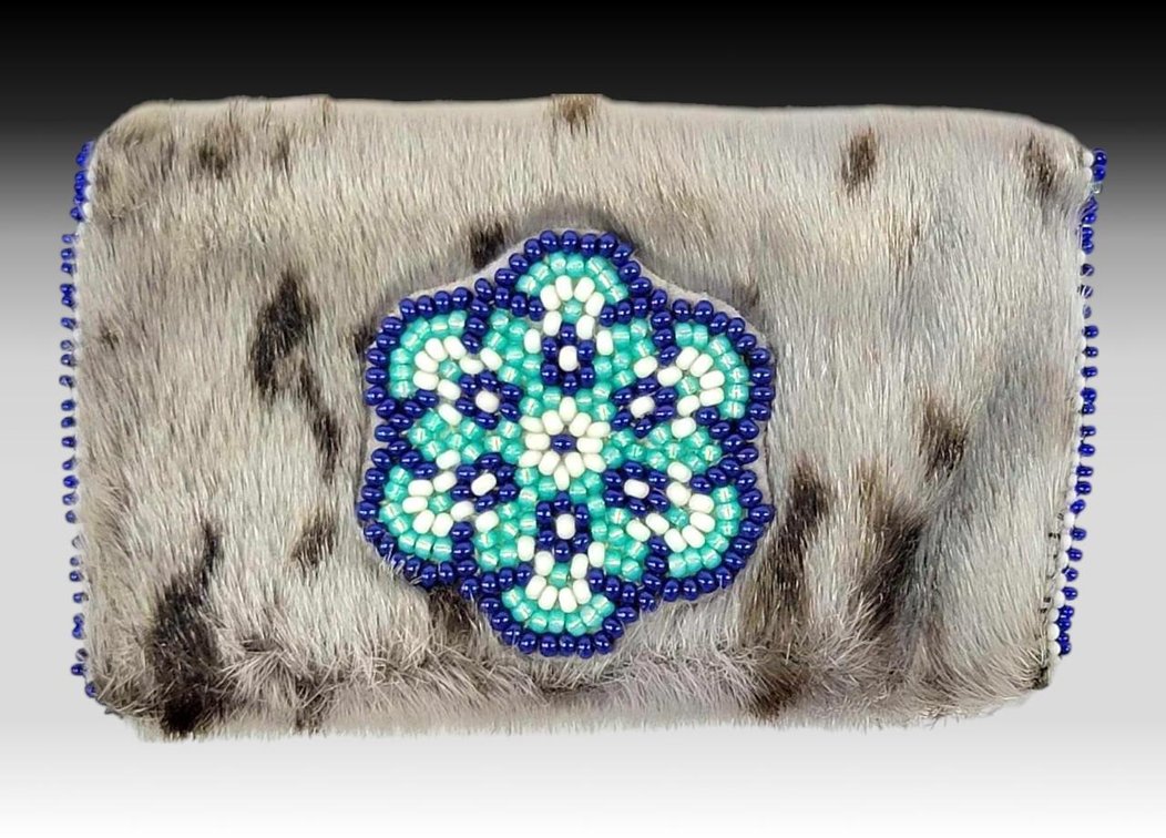 Beaded Seal Skin Wallet