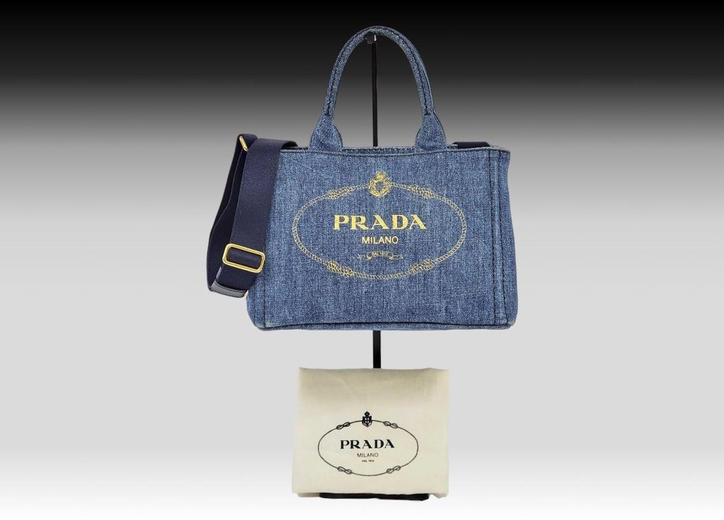 Prada 'Canapa' Denim Tote