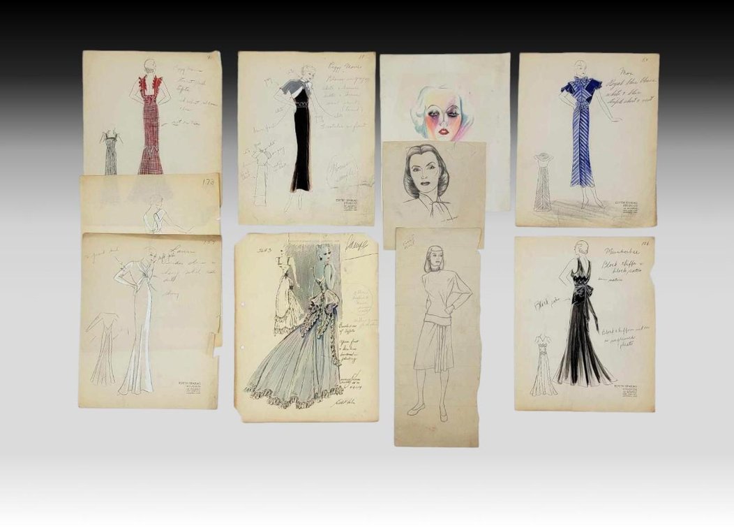 Vintage Edyth Sparag Studios Fashion Design Drawings 
