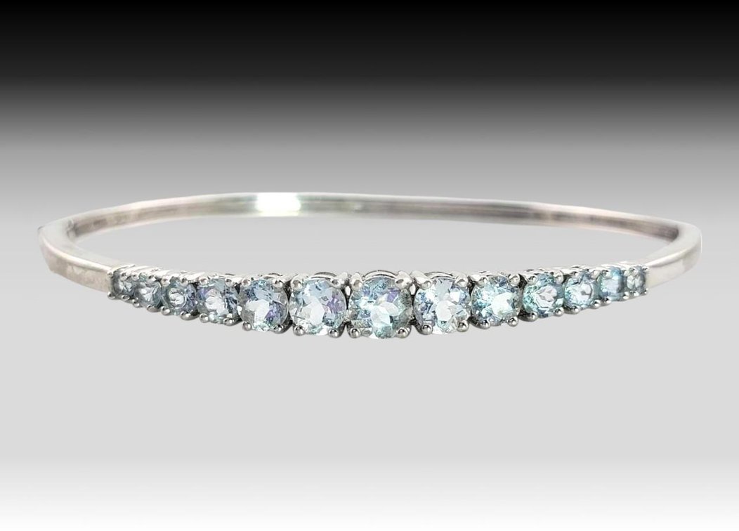 Sterling Silver Aquamarine Bracelet 