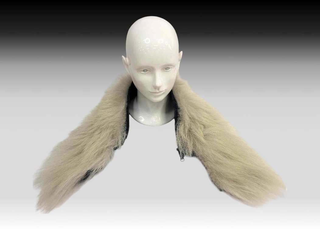 Polar Bear Fur Ruff w/ Sinew Thread