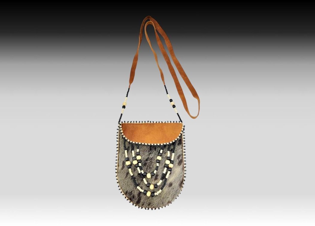 Beaded Seal Skin Purse