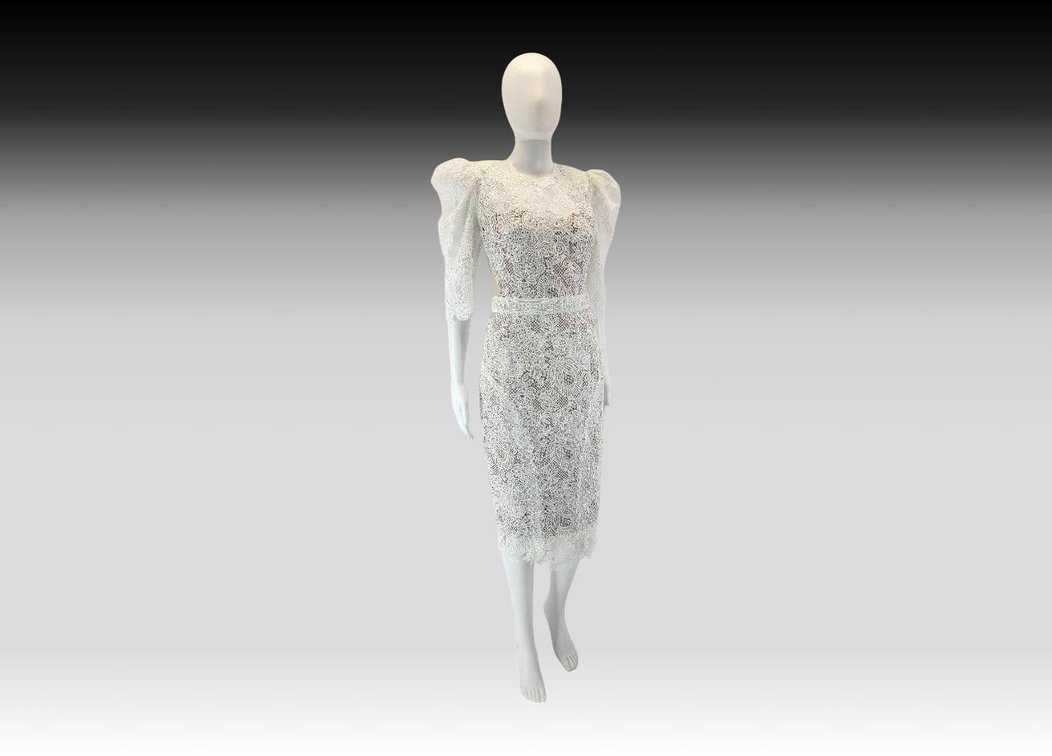 Bronx & Banco Madeline Guipure Lace Puff-Sleeve Dress