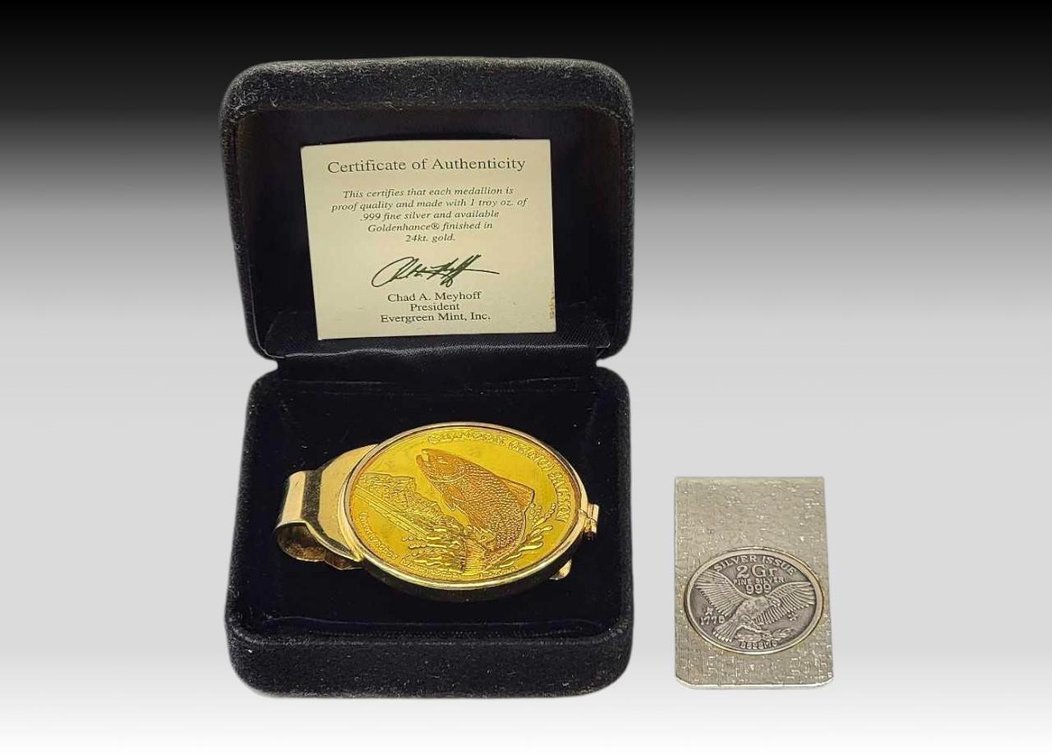 Money Clips w/ .999 Fine Silver Coins & Medallions 