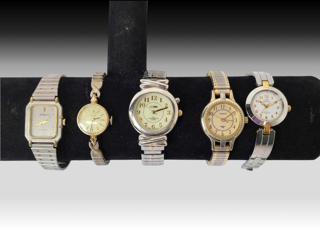 Vintage Adolfo, Timex, GloBlu & UniSilver Ladies Watches