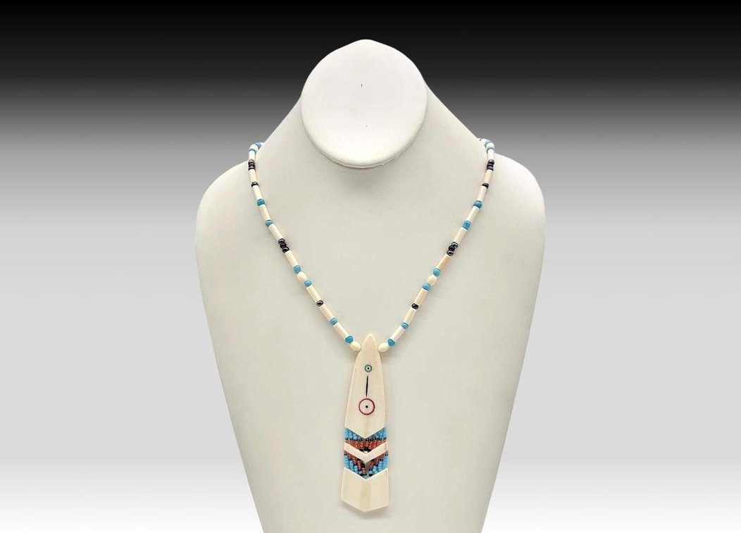Moses Wassilie Walrus Ivory & Glass Bead Necklace