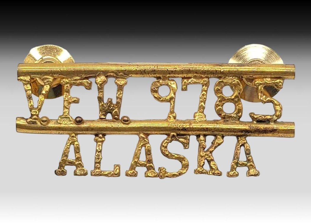 Gold Nugget on Brass VFW Eagle River Pin
