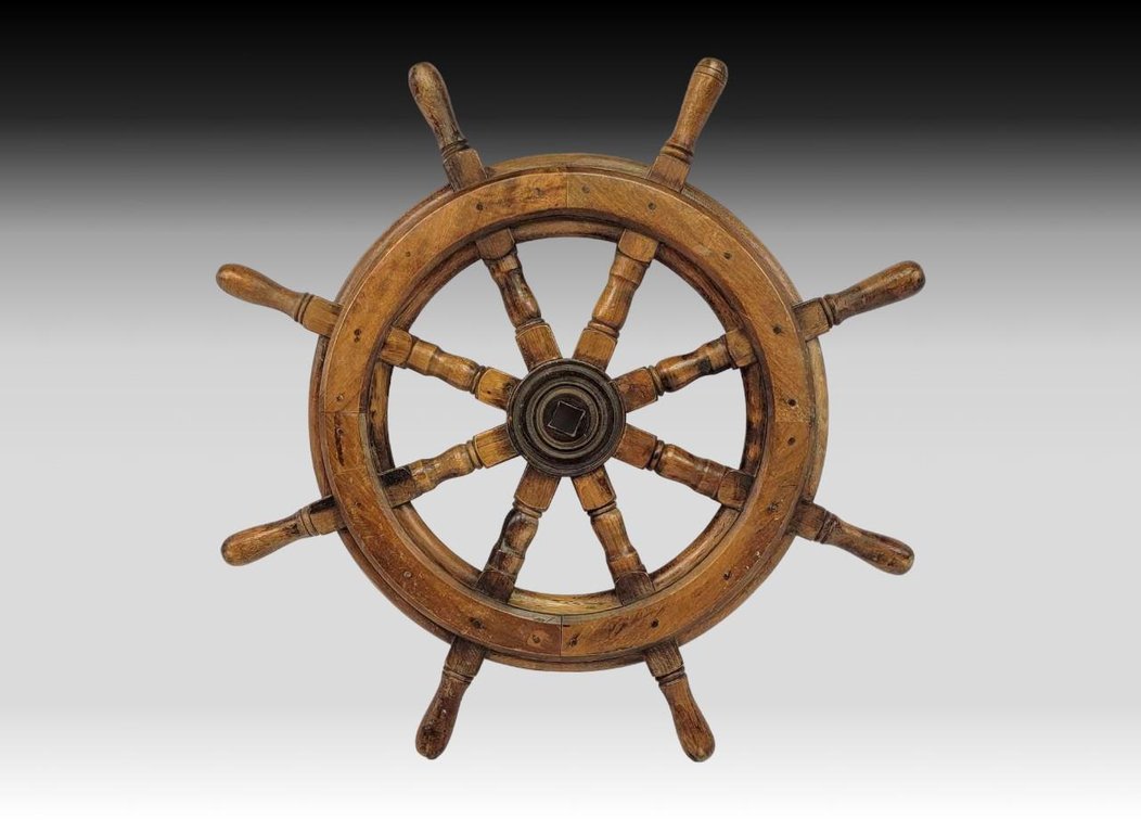 Vintage Wood Ship Wheel