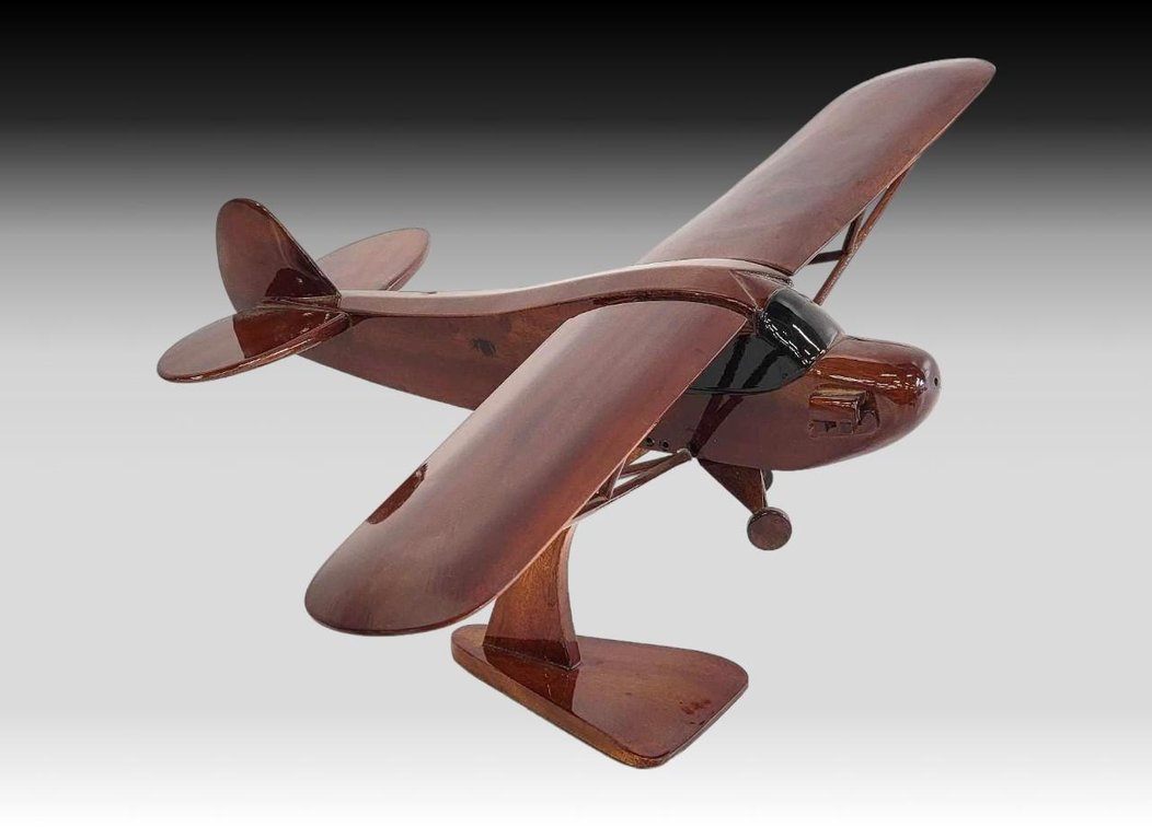 Mahogany Wood Piper Cub J-3 Model Airplane 