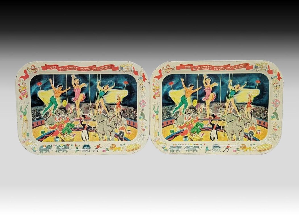 Vintage "Greatest Show On Earth" TV Trays