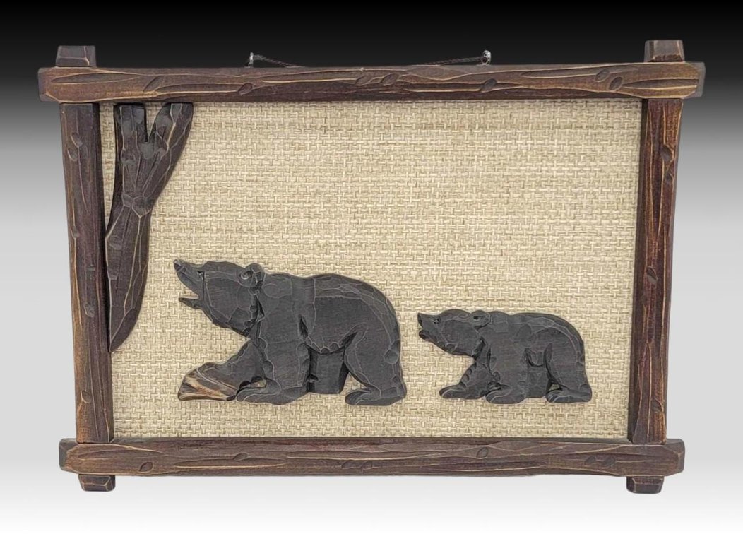 Wooden Bear Rustic Artwork