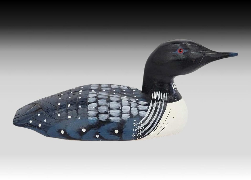 Alaskan Painted Wooden Loon Decoy