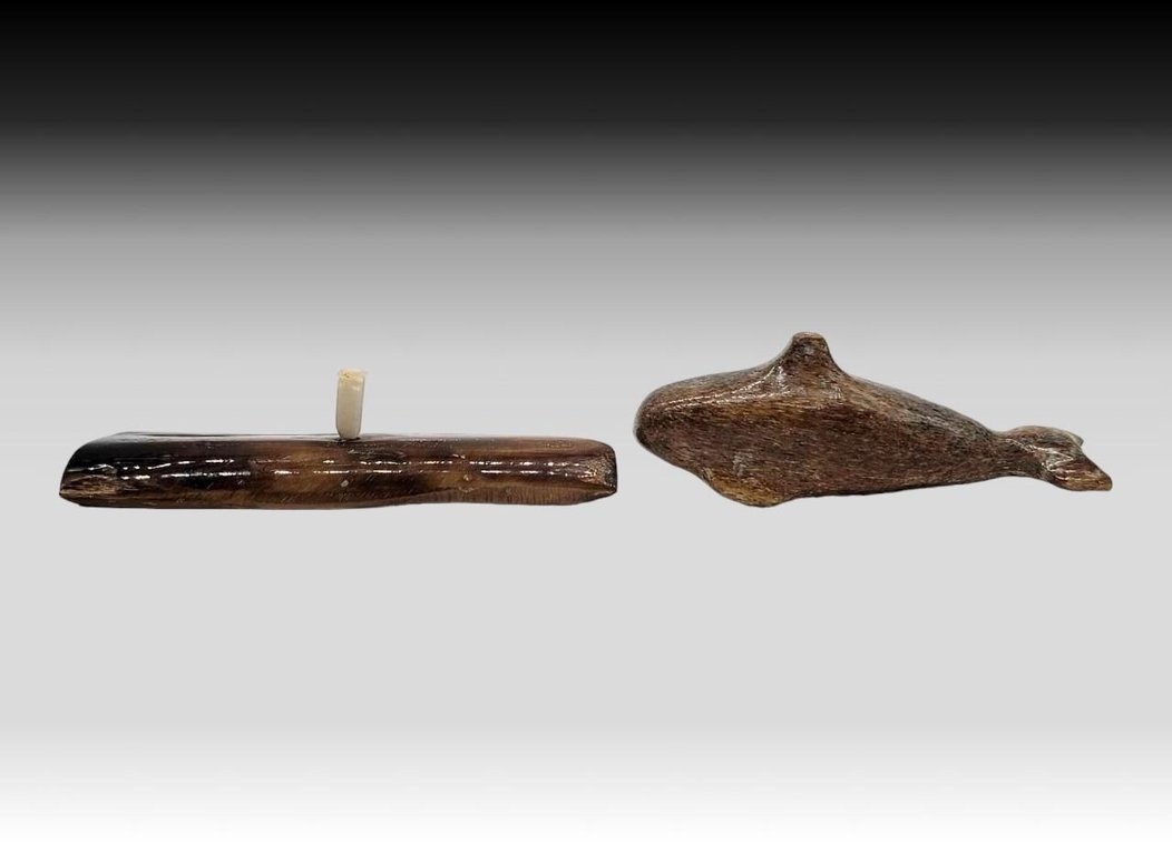 Buddy Pestrikoff Fossilized Ivory Whale Statue w/Base
