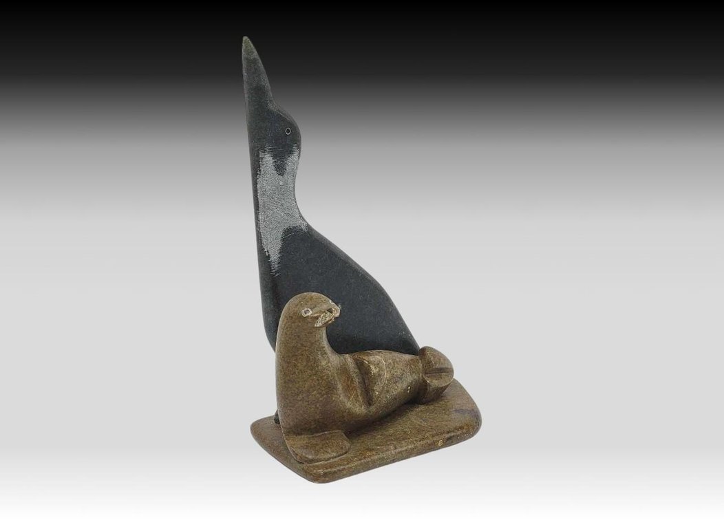 Tom Lisbourne Kim-me-ruk Fossilized Ivory & Baleen Statue