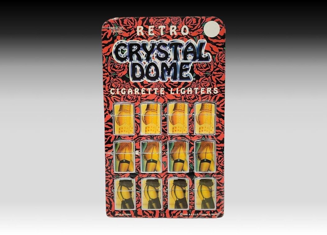 Fabulous Flames Retro Crystal Dome Cigarette Lighters w/Display