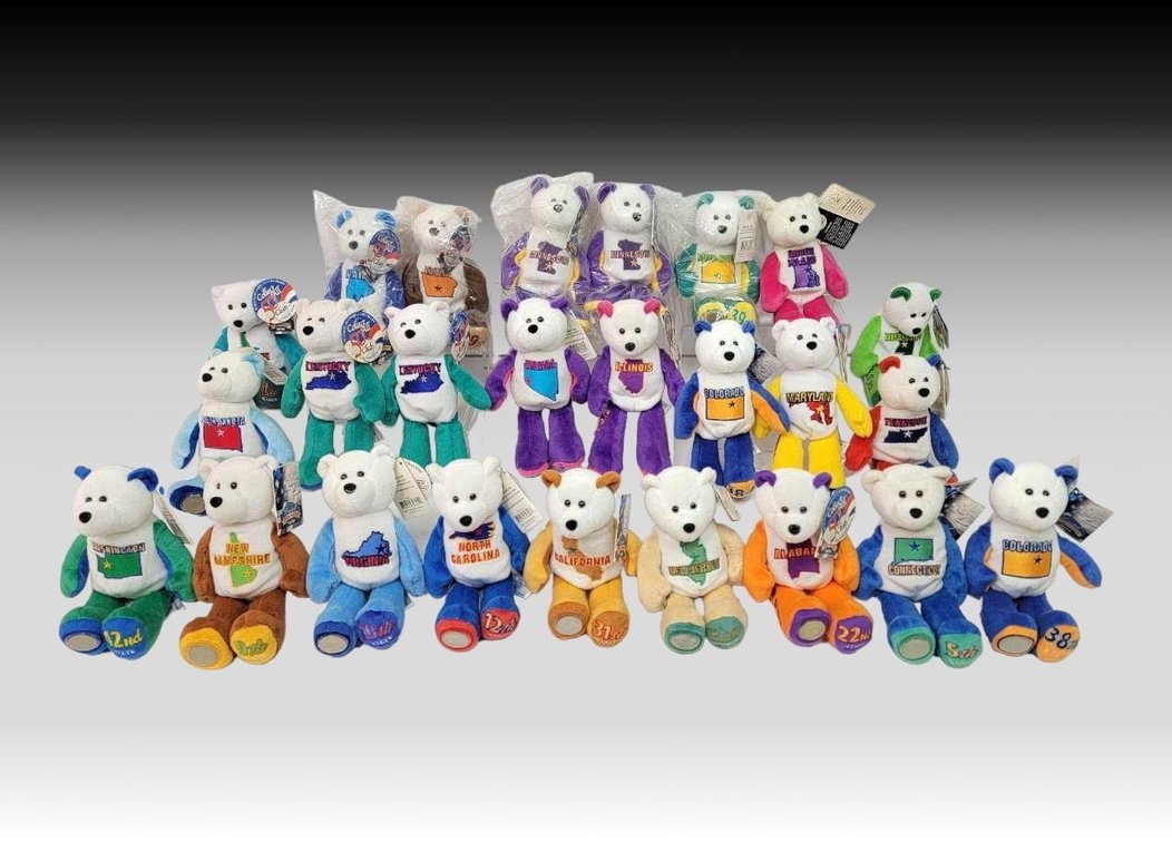 25x Limited Treasures State Coin Bear Plushies 