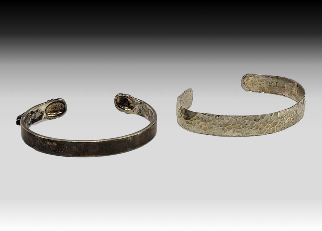 Sterling Silver Cuff Bracelets - "Until There's a Cure" & Hammered
